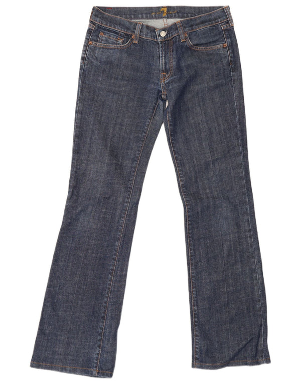 7 For All Mankind Damen Bootcut-Jeans W29 L32 Blaue Baumwolle