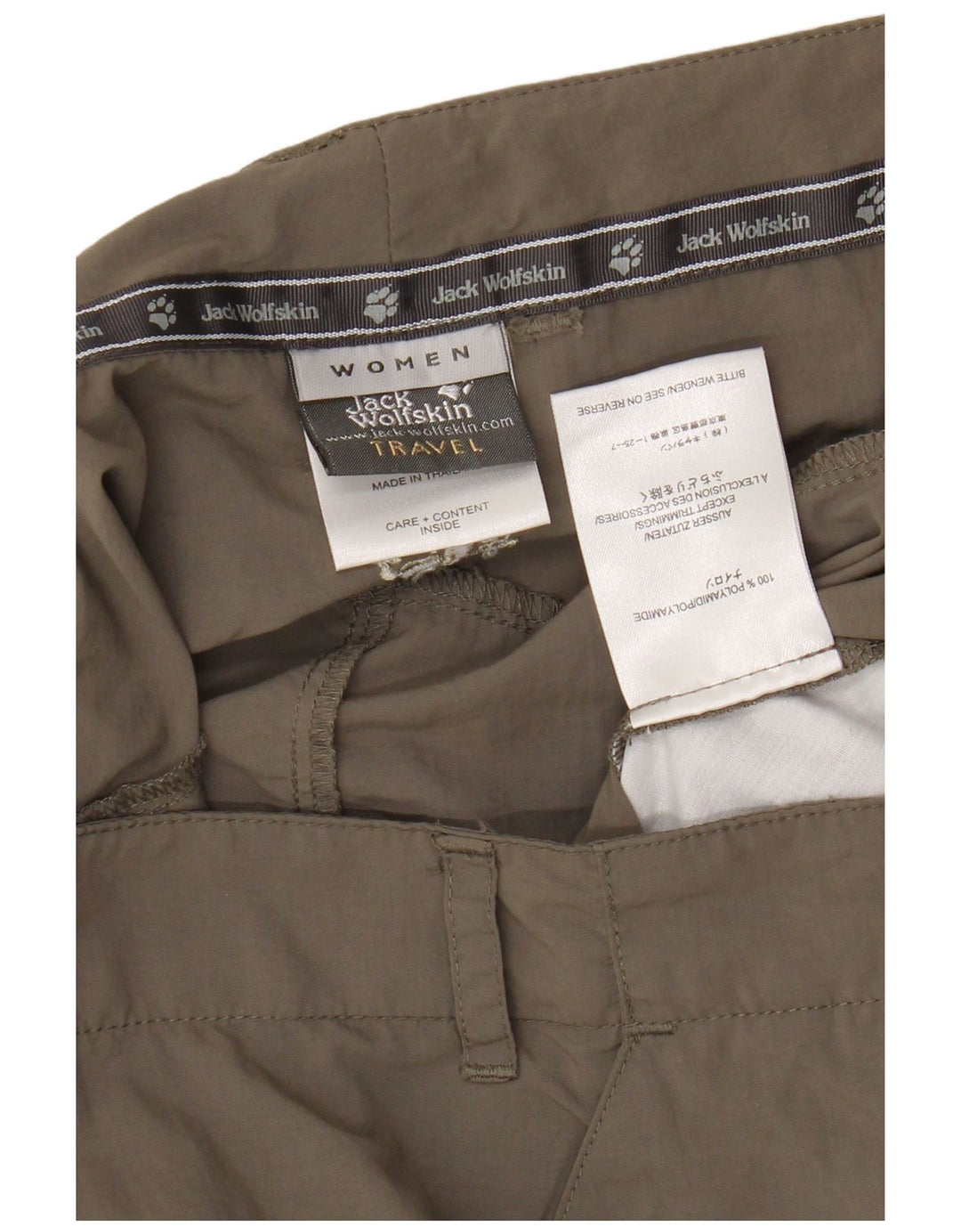 JACK WOLFSKIN Damen Mini-Cargorock UK 14/16 Large W34 Graues Polyamid