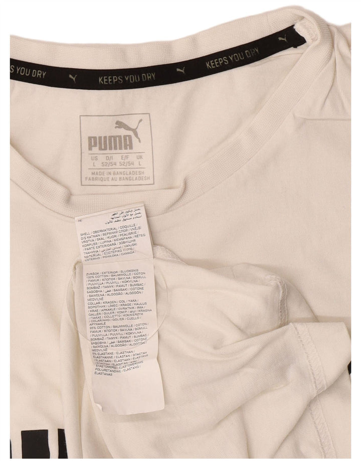 Puma Herren Grafik-Weste-Top, groß, weiße Baumwolle