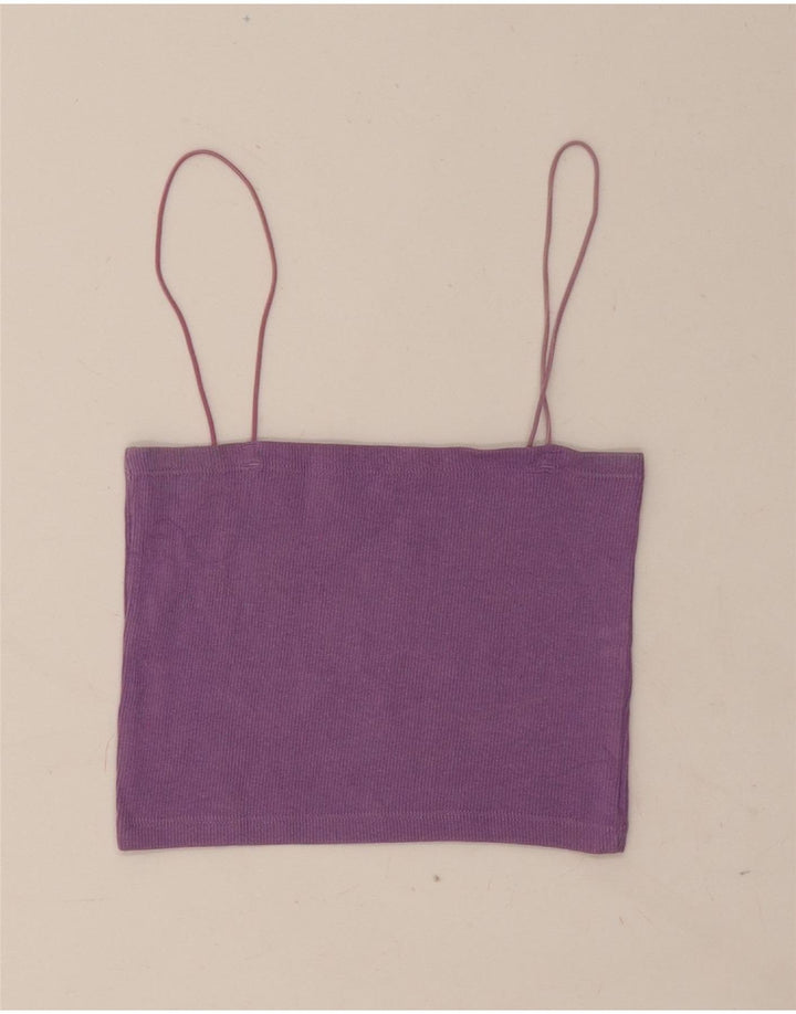 Zara Damen Crop Cami Top UK 12 Medium Lila