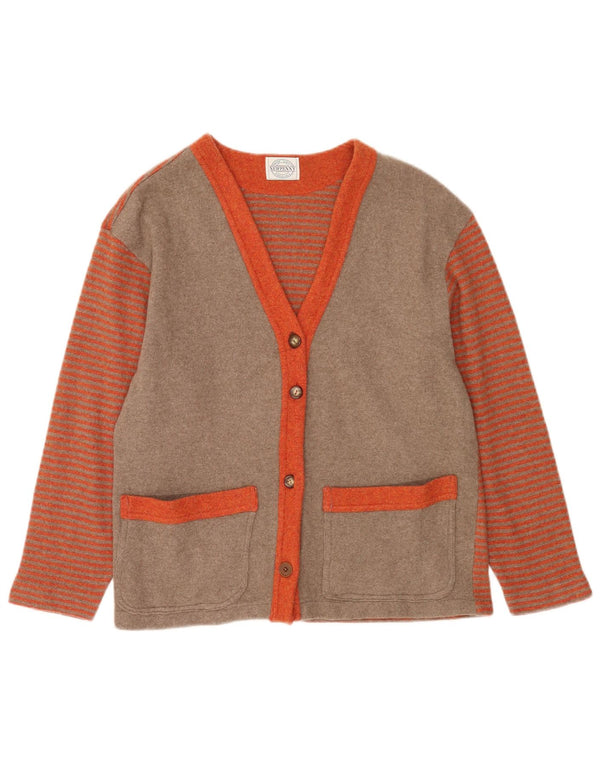 Newpenny Damen-Cardigan-Pullover UK 16 Große grau gestreifte Wolle