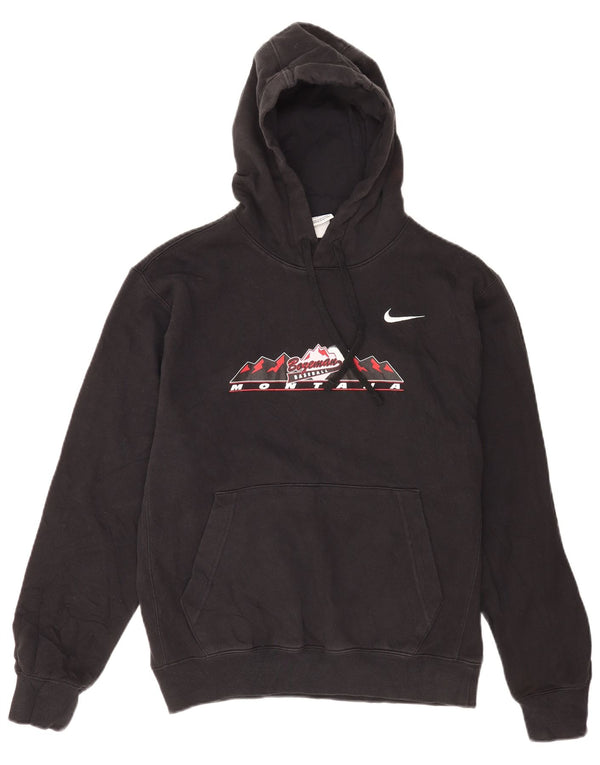 Nike Mens Graphic Hoodie Jumper Small Black Cotton