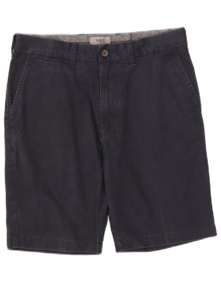 Marks & Spencer Herren-Chinoshorts W32, mittelmarineblaue Baumwolle