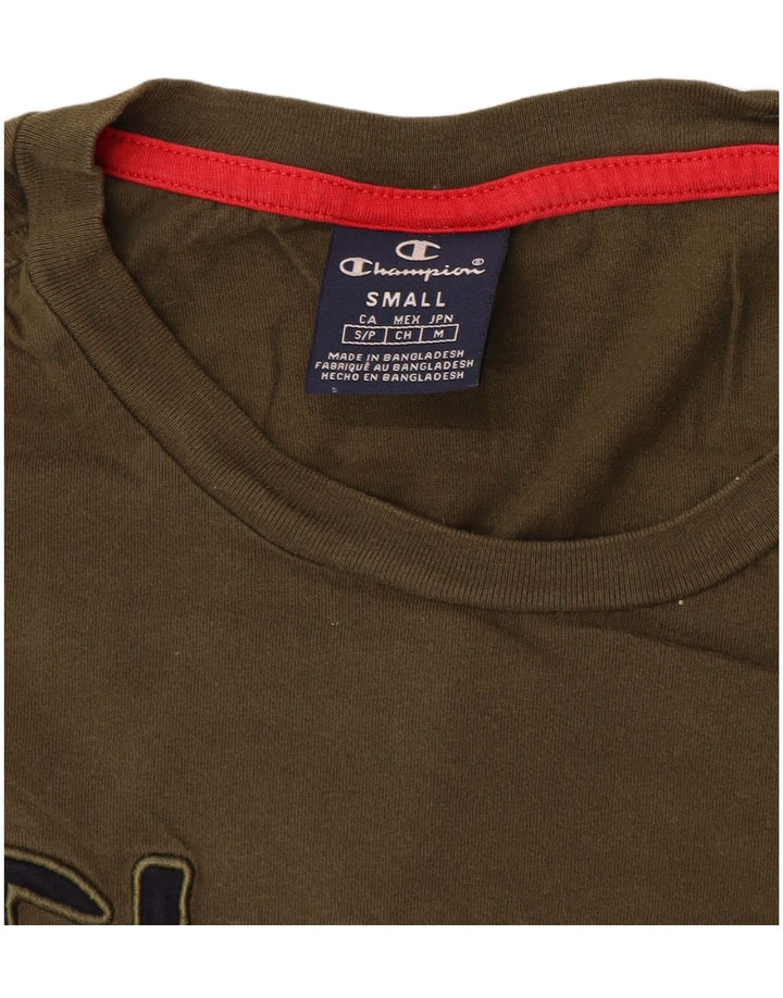 Champion Damen Übergroßes Grafik-T-Shirt-Oberteil UK 10 Small Khaki