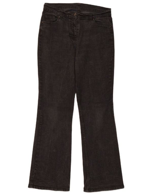 Marks & Spencer Damen Bootcut-Jeans UK 12 Medium W30 L29 Schwarze Baumwolle