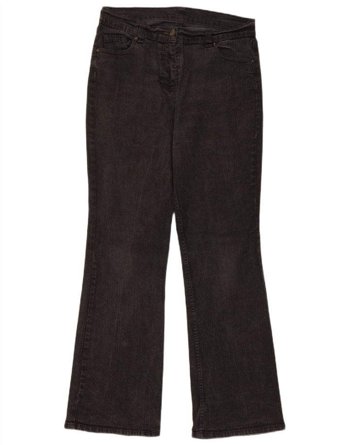 Marks & Spencer Damen Bootcut-Jeans UK 12 Medium W30 L29 Schwarze Baumwolle