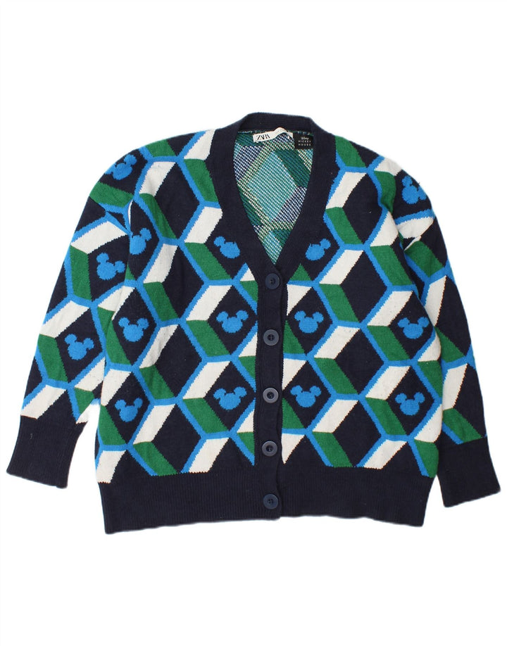 Zara Damen-Strickjacke in Übergröße, Gr. 10, klein, mehrfarbig, geometrisch
