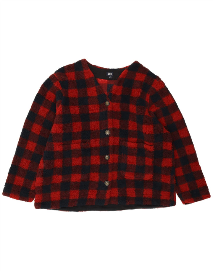 Lee Damen-Fleecejacke mit lockerer Passform, UK 18, XL, rotes Gingham-Polyester