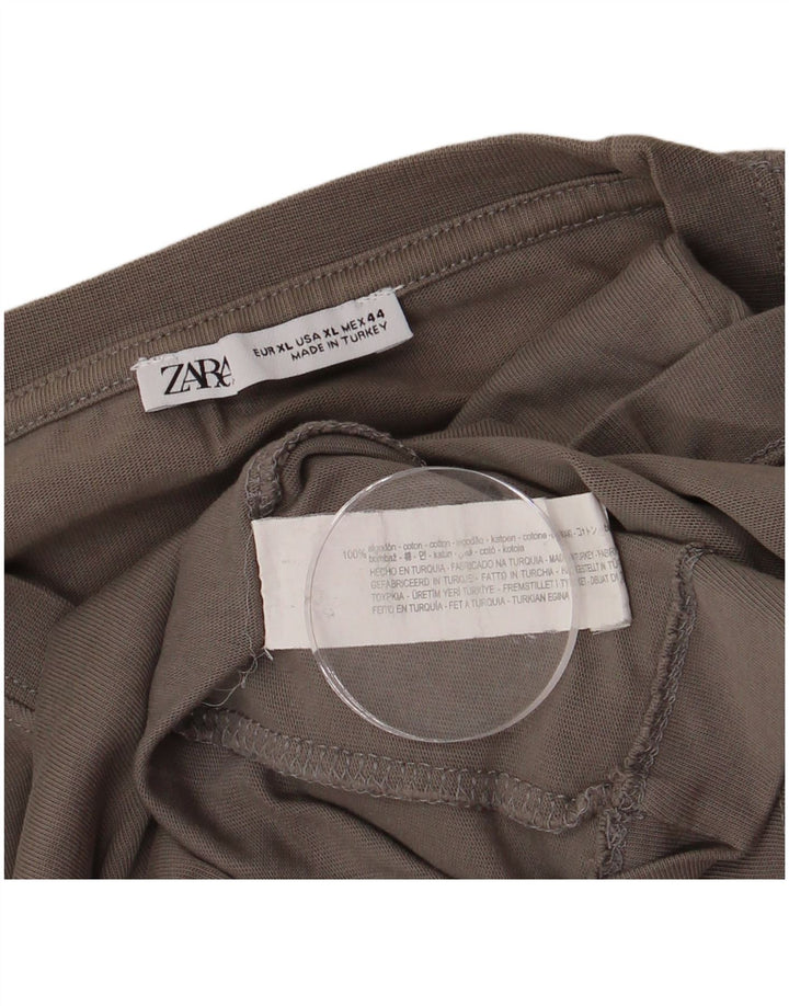 ZARA Herren T-Shirt Top XL Grau Baumwolle