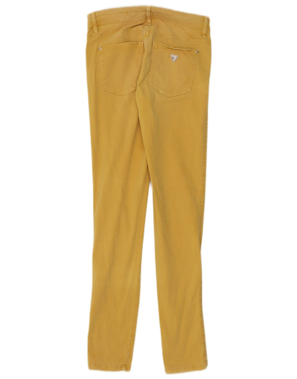 Guess Damen Skinny Jeans W26 L30 Gelbe Baumwolle
