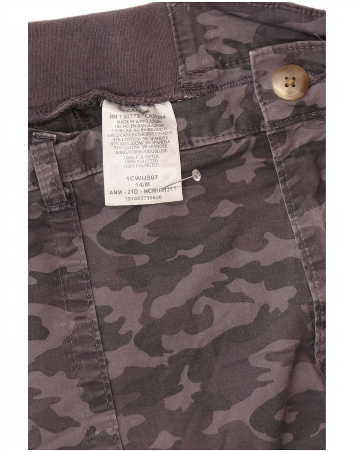LEE Damen Skort US 14 XL Graue Camouflage-Baumwolle