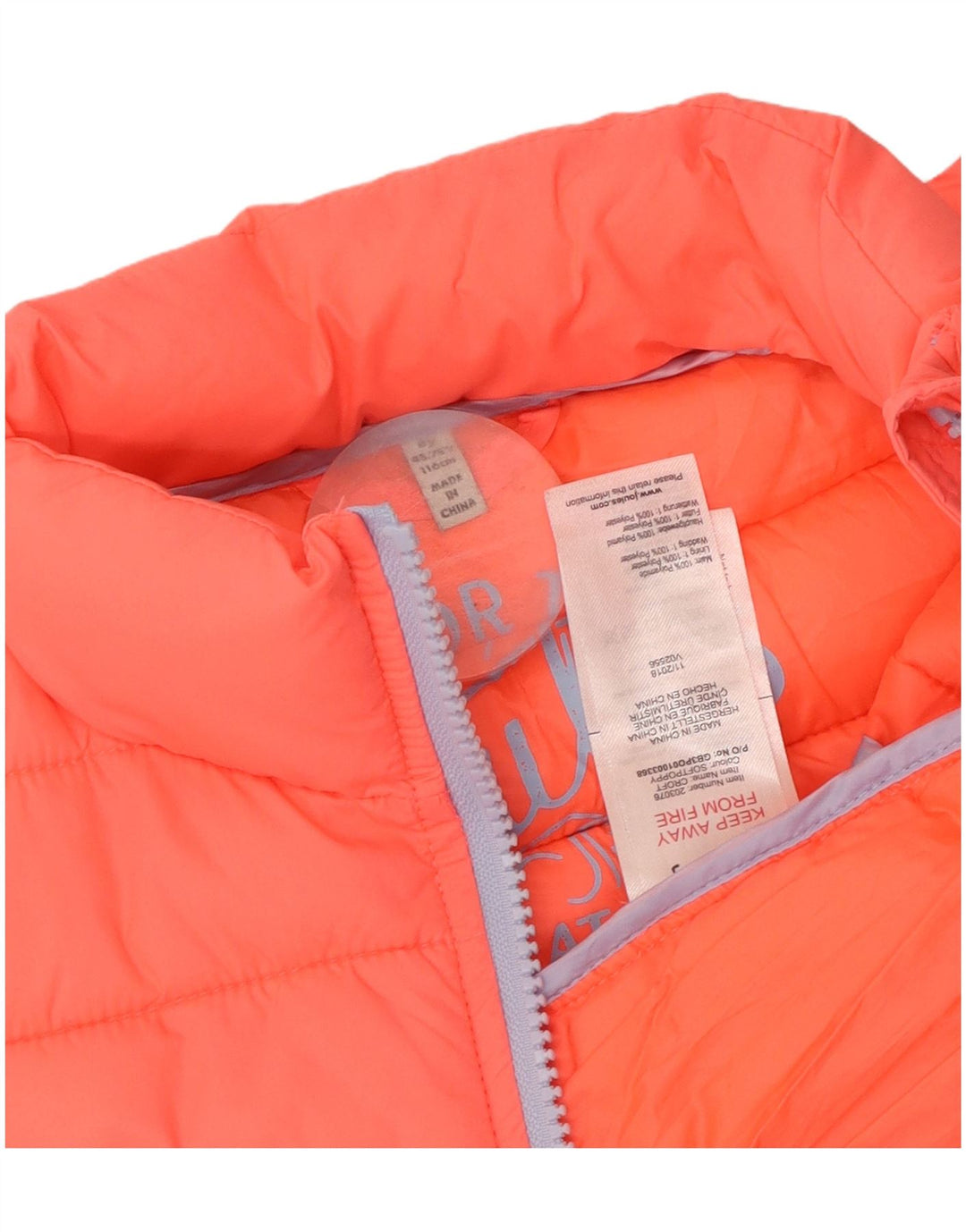 JOULES Wattierte Weste für Mädchen, 5–6 Jahre, Rosa, Polyamid