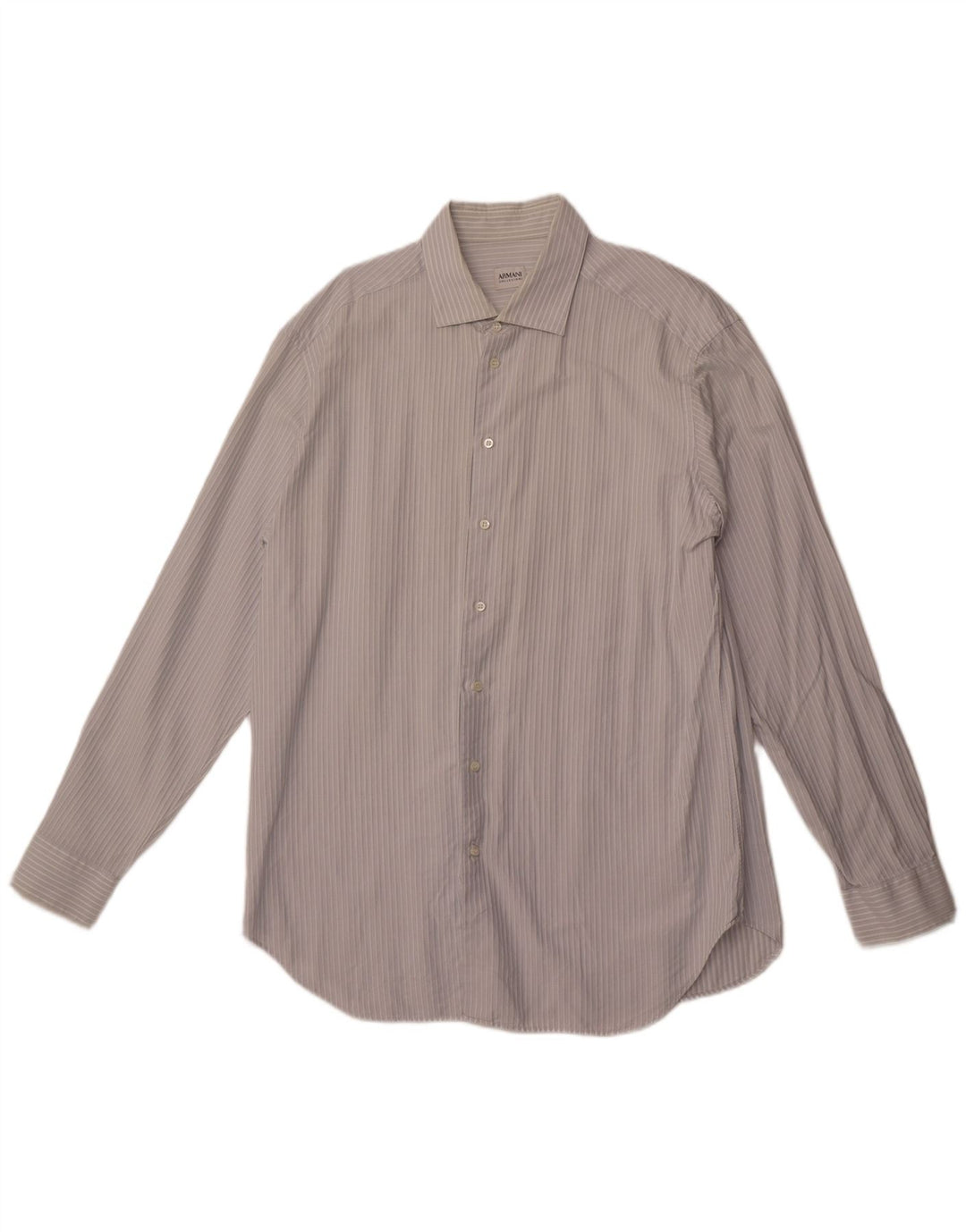 ARMANI COLLEZIONI Herrenhemd Größe 44 17 1/2 XL Blau gestreifte Baumwolle