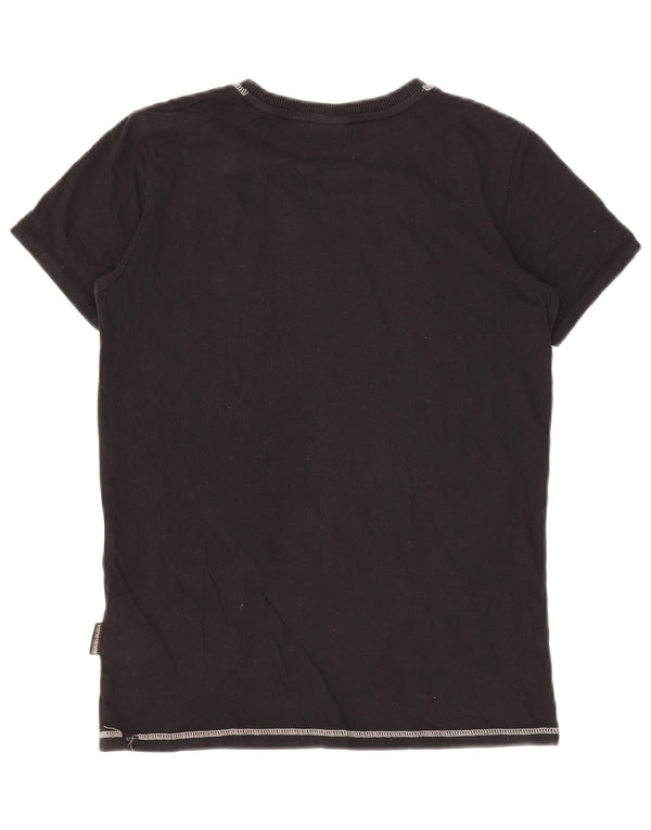 Napapijri T-Shirt mit Grafik für Jungen, 13–14 Jahre, schwarze Baumwolle