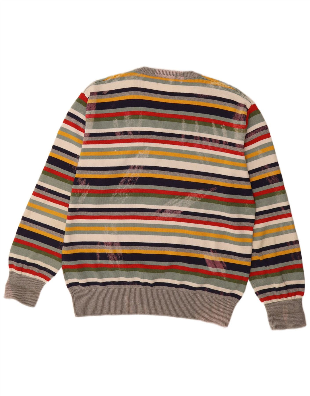 JACK & JONES Herren-Pullover mit grafischem V-Ausschnitt, 2XL, mehrfarbig gestreift
