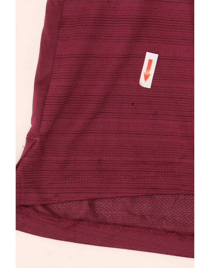 Nike Herren Dri Fit T-Shirt-Oberteil, groß, burgunderrot, gestreift, Polyester
