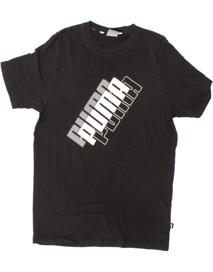 PUMA Mens Graphic T-Shirt Top Medium Black Cotton Vintage Puma and Second-Hand Puma from Messina Hembry 