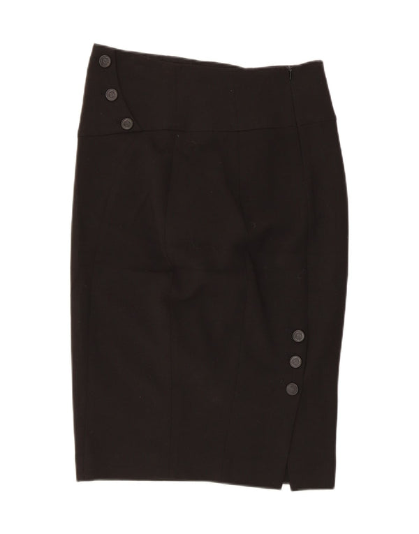 Zara Damen Bleistiftrock Medium W28 Schwarz Polyester