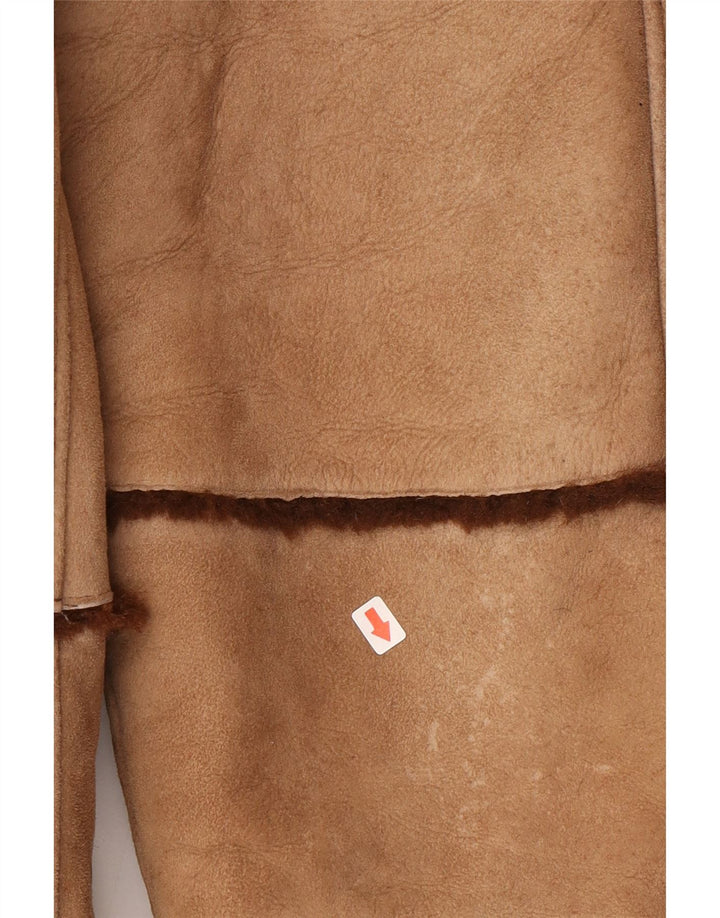 Vintage Damen Lammfellmantel UK 16 Large Beige