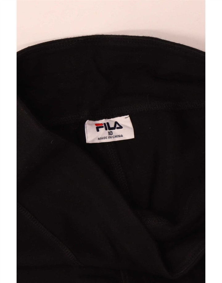 Fila Damen Grafik-Leggings UK 10 Small Schwarz