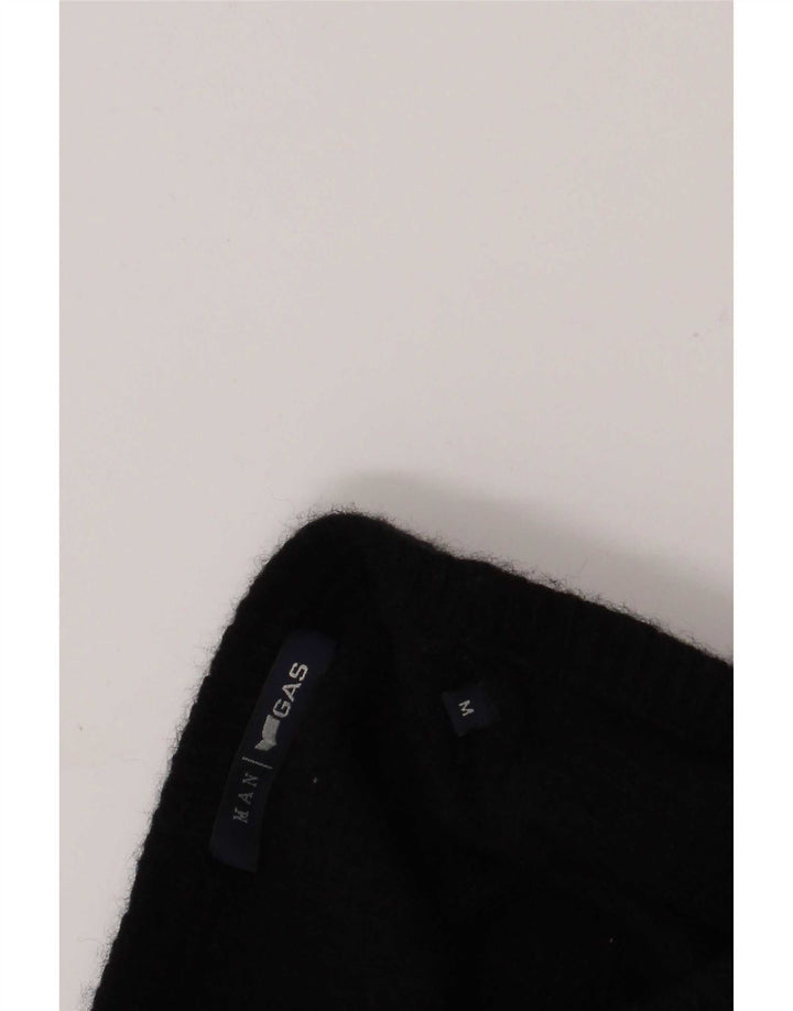 Gas Herren-Pullover mit Rundhalsausschnitt, mittelgroß, Schwarz