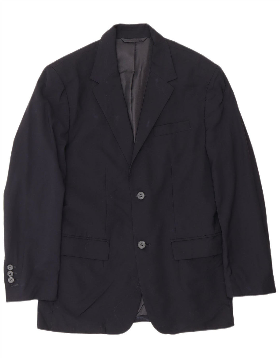 Cos Herren-Blazer mit 2 Knöpfen, EU 46, kleine marineblaue Wolle
