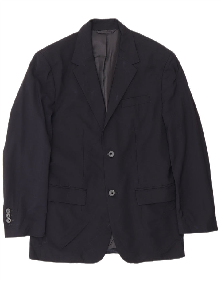 Cos Herren-Blazer mit 2 Knöpfen, EU 46, kleine marineblaue Wolle