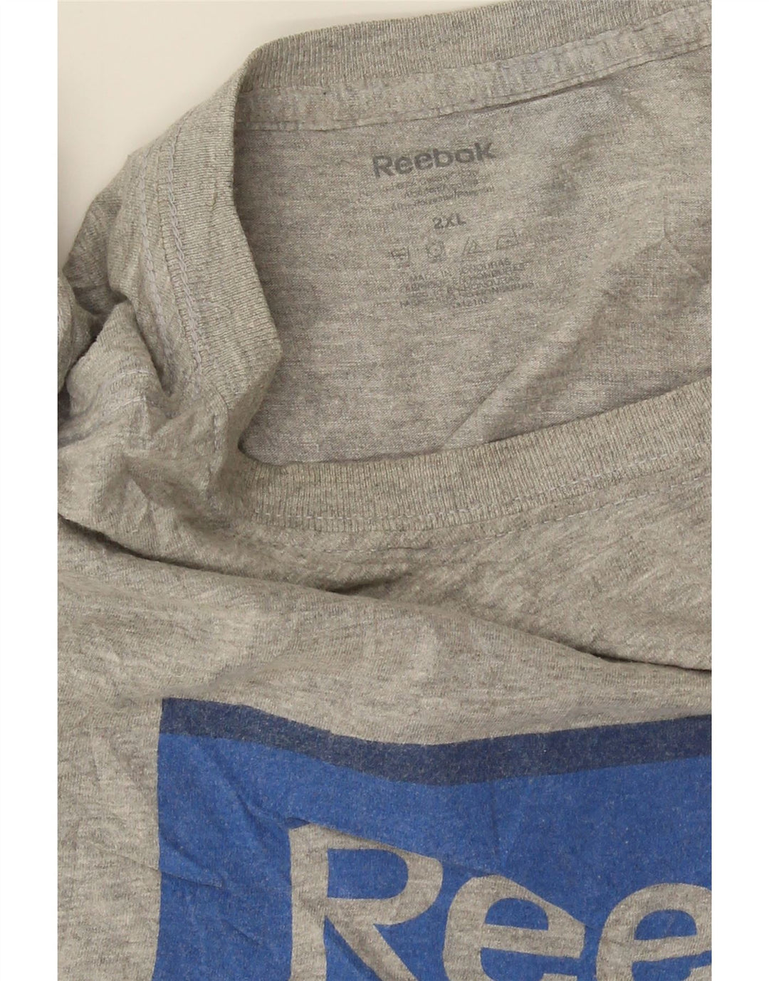 REEBOK Herren Grafik T-Shirt Top 2XL Grau meliert