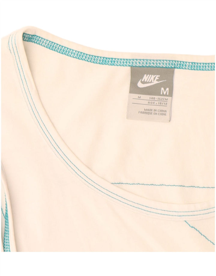Nike Jungen-Top mit Grafik, 10–11 Jahre, mittelweißes Polyester