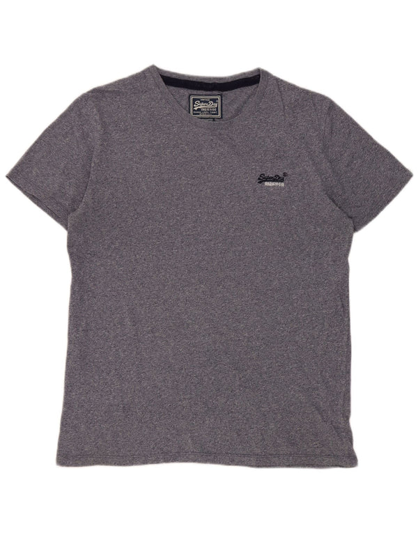 Superdry Herren T-Shirt Top XL Marineblau gesprenkelte Baumwolle