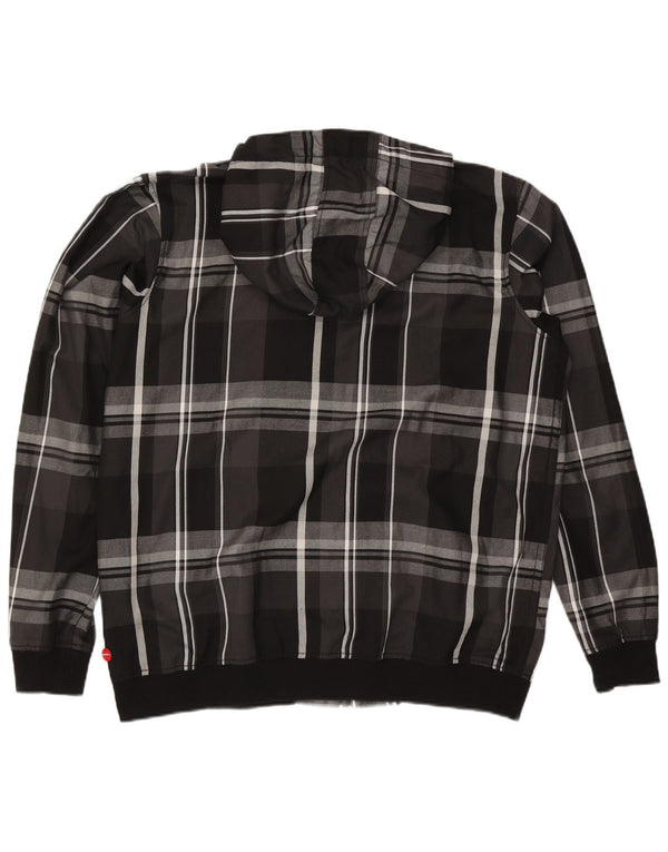 O'Neill Herren-Bomberjacke mit Kapuze, UK 46 2XL, schwarz kariertes Polyester