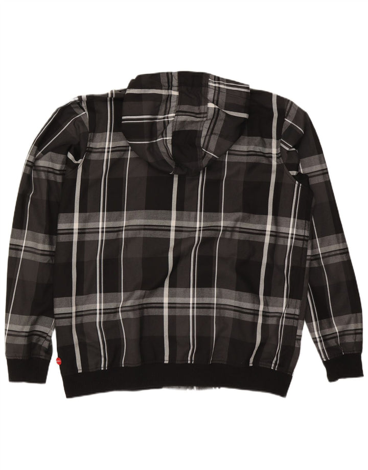 O'Neill Herren-Bomberjacke mit Kapuze, UK 46 2XL, schwarz kariertes Polyester