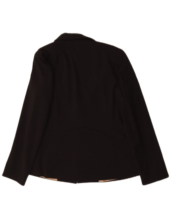 Oasis Damen-Blazerjacke mit 1 Knopf, UK 12, Mittelschwarz, Polyester