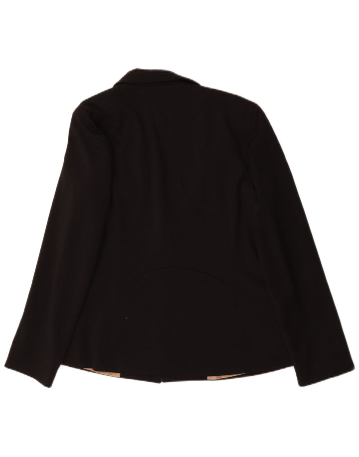 Oasis Damen-Blazerjacke mit 1 Knopf, UK 12, Mittelschwarz, Polyester