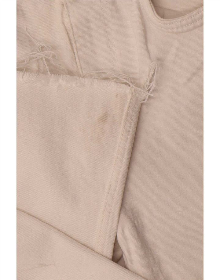 Zara Damen Bootcut Jeans EU 40 Medium W30 L25 Weiße Baumwolle