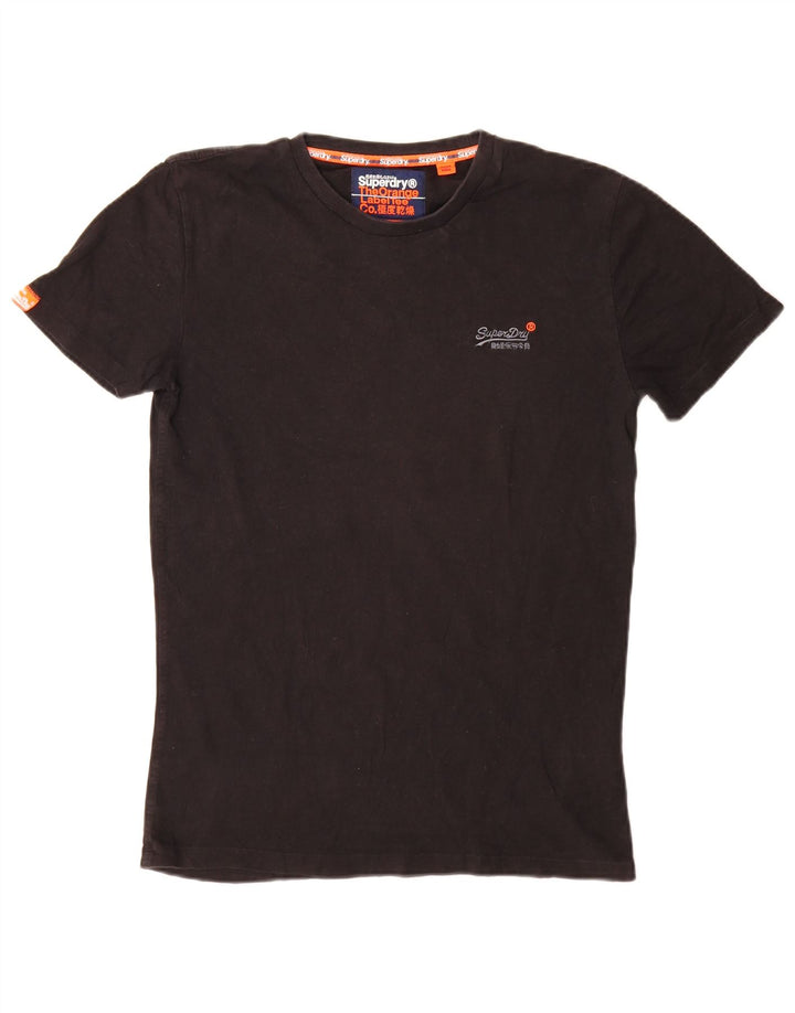 Superdry Herren T-Shirt Top Small aus schwarzer Baumwolle
