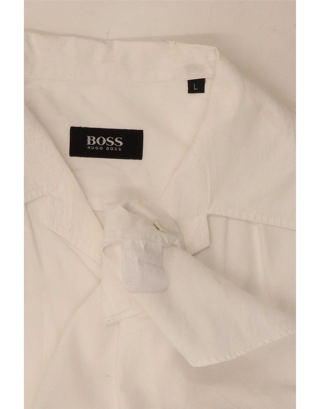 Hugo Boss Herrenhemd, groß, aus weißer Baumwolle