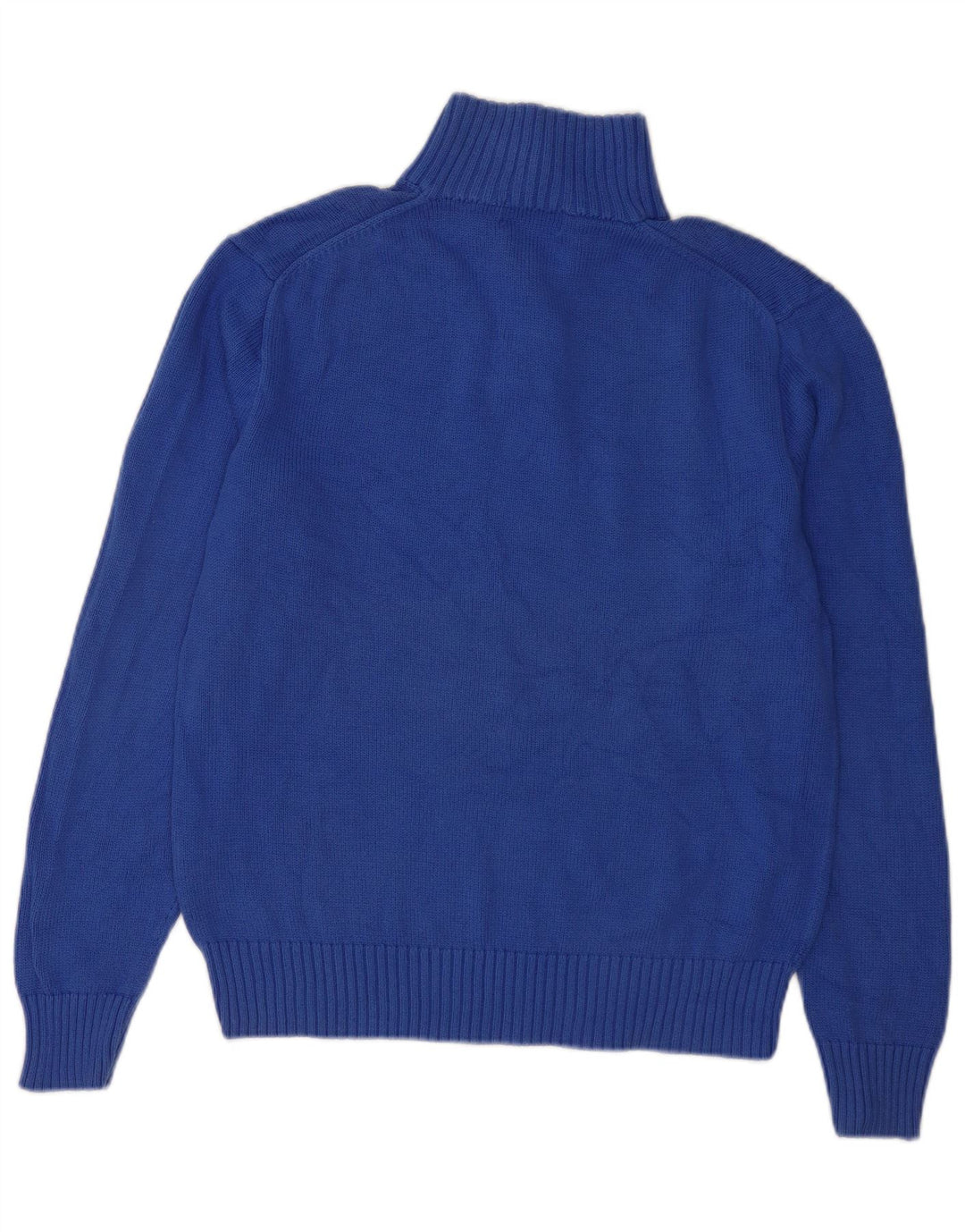POLO RALPH LAUREN Herren-Pullover mit Knopfkragen, mittelblaue Baumwolle
