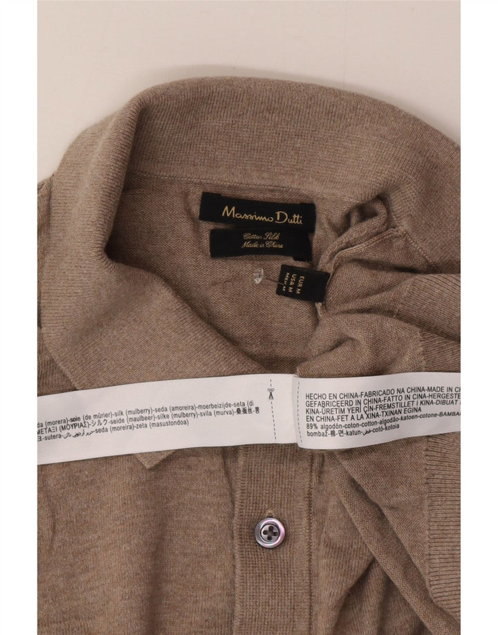 Massimo Dutti Herren-Pullover mit Rollkragen, mittelbeige Baumwolle