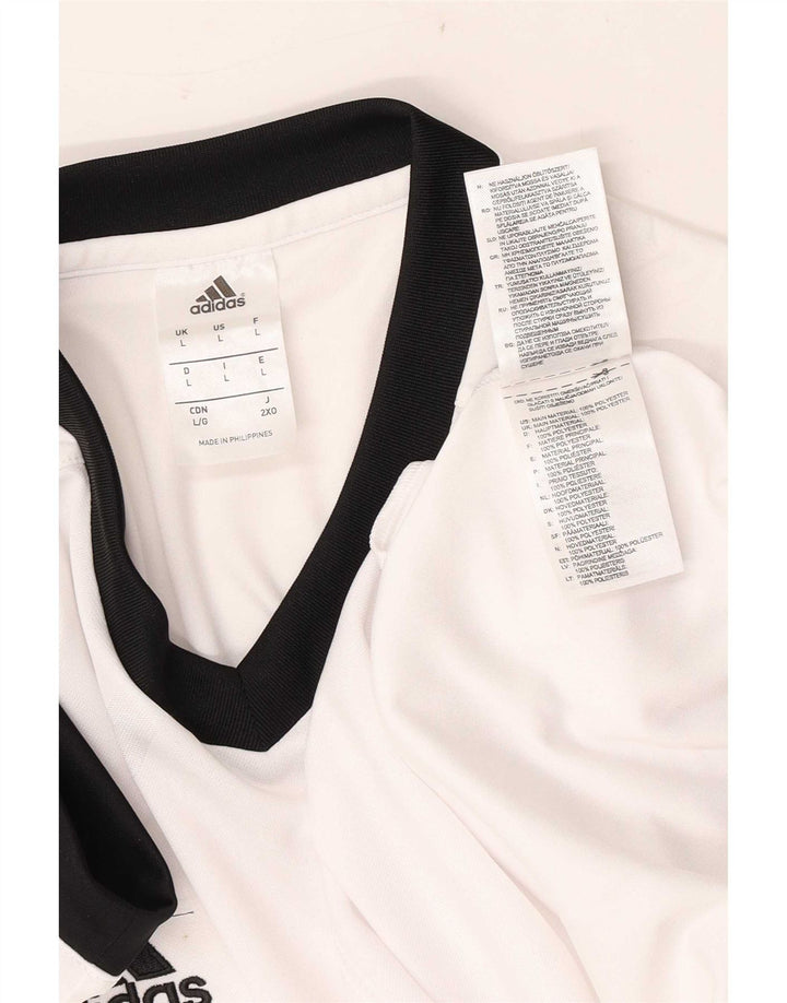 Adidas Herren Climalite T-Shirt Top Large Weiß Polyester