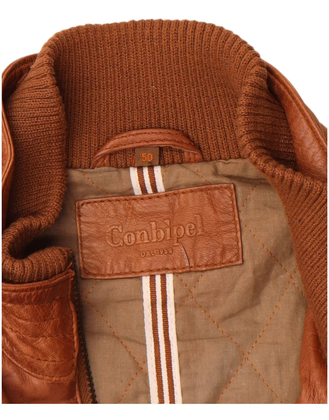 Conbipel Herren Lederjacke IT 50 großes braunes Leder