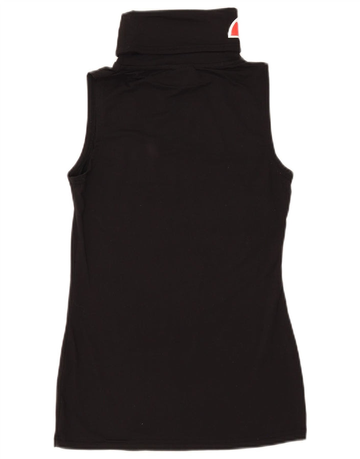 Ellesse Womens Graphic Vest Top UK 10 Small Schwarzes Nylon