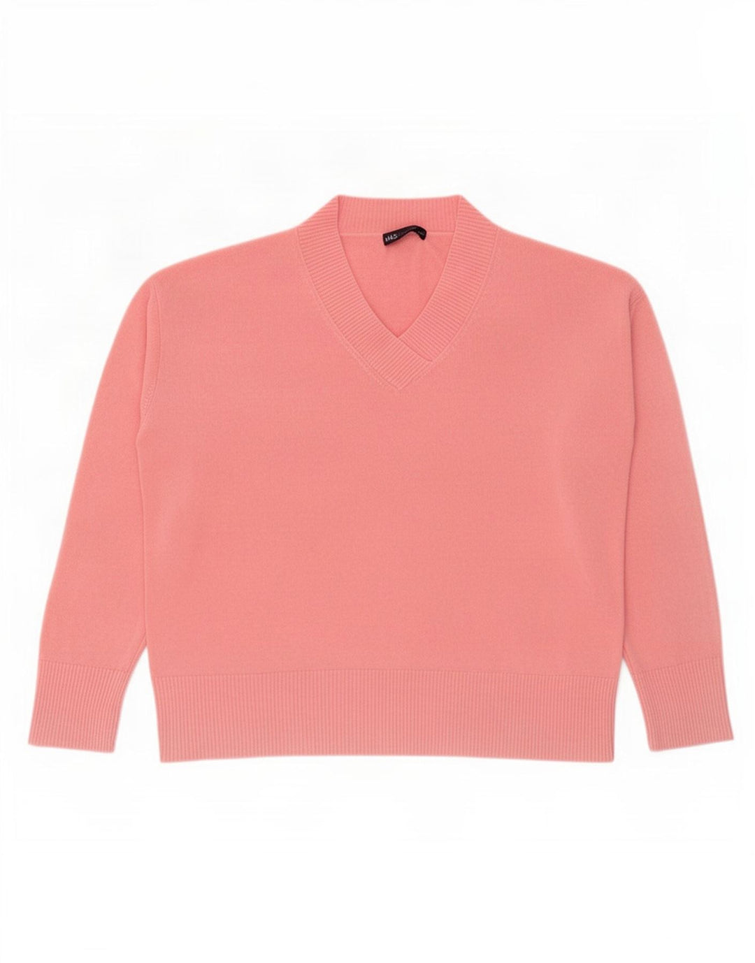 Marks & Spencer Damen-Pullover in Übergröße mit V-Ausschnitt, Gr. 40, Größe L, Rosa