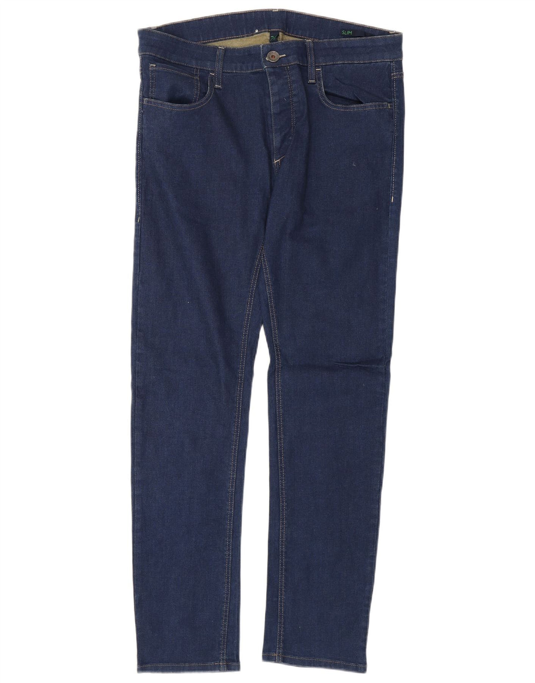 BENETTON Womens Slim Jeans W36 L31 Navy Blue Cotton