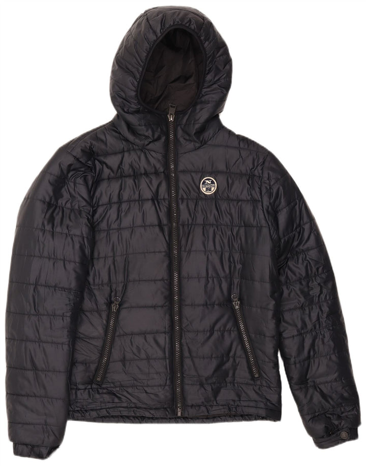 NORTH SAILS Herren-Jacke mit Kapuze, gepolstert, UK 38, mittelmarineblaues Nylon