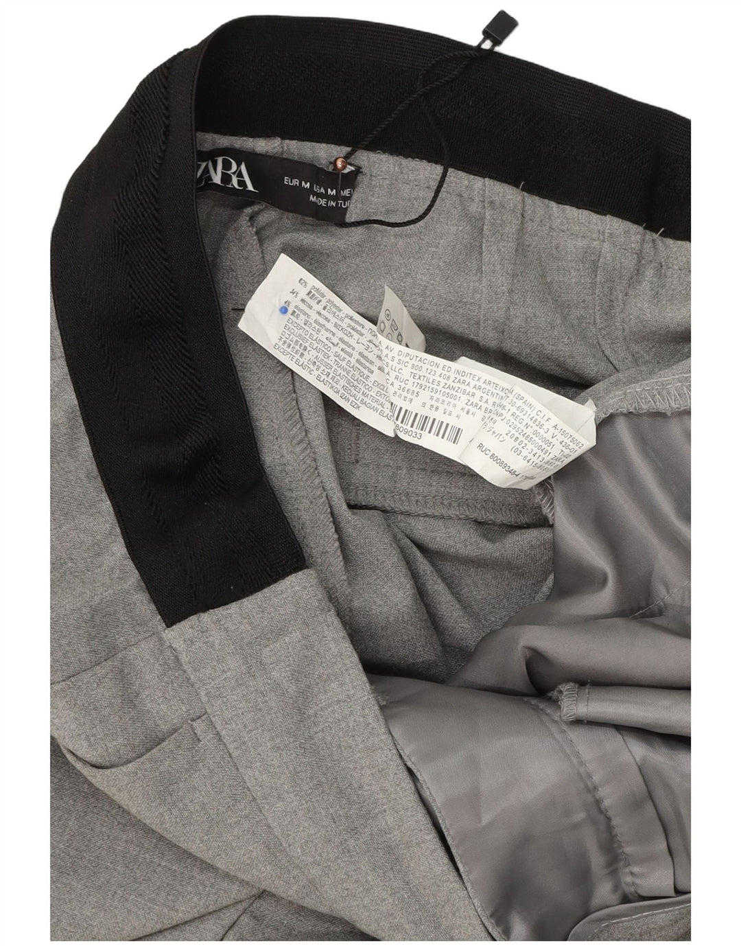 Zara Slim Chino-Hose für Damen, mittelgroß, W30, L28, grau, Polyester