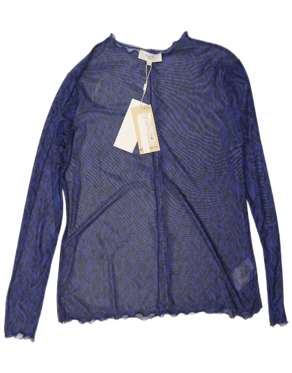 Part Two Damen-Langarm-Top mit durchsichtigem Muster, UK 18, XL, blau, Chevron-Polyester