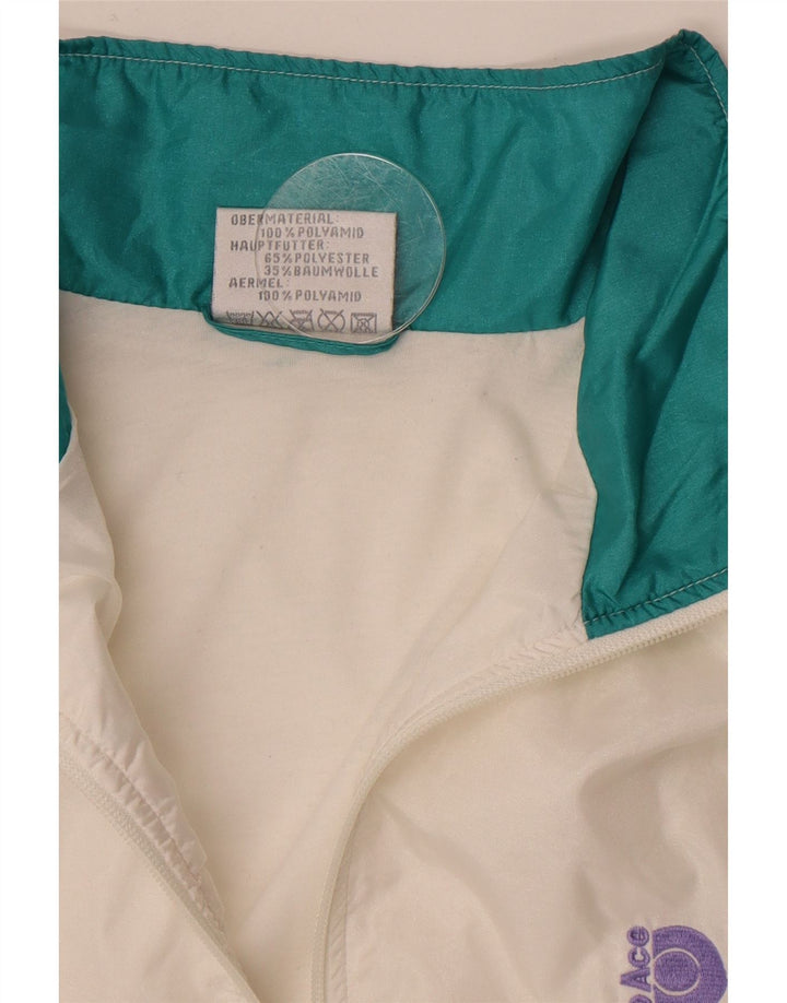 Pro Ace Herren-Trainingsanzug-Oberteil, große, cremefarbene Colourblock-Polyamidjacke