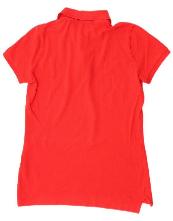 Ralph Lauren Damen Skinny Poloshirt UK 10 Small Rot Baumwolle