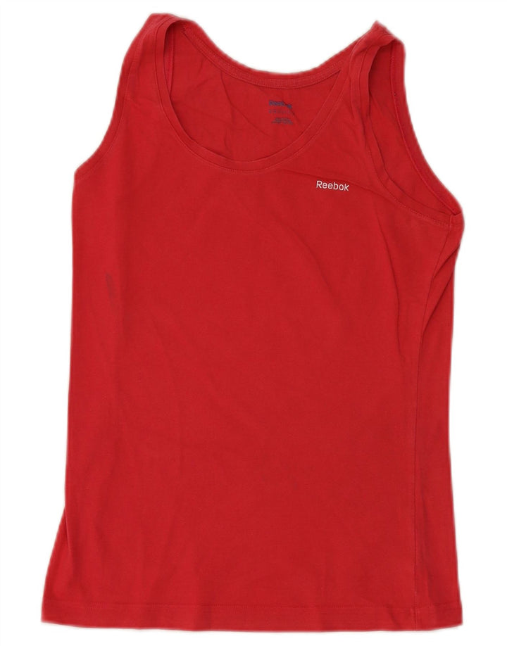 Reebok Damen Weste Top UK 12 Mittelrosa Baumwolle